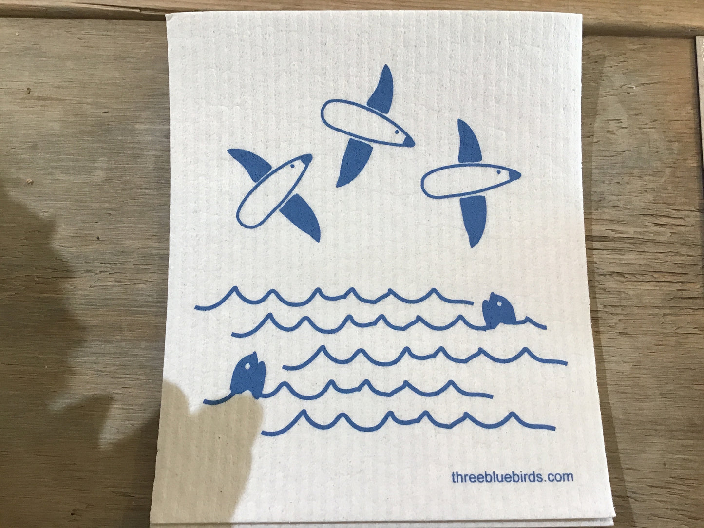 Three Bluebirds Swedish Dishcloth