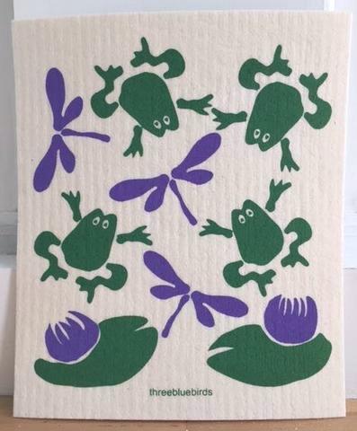Three Bluebirds Swedish Dishcloth