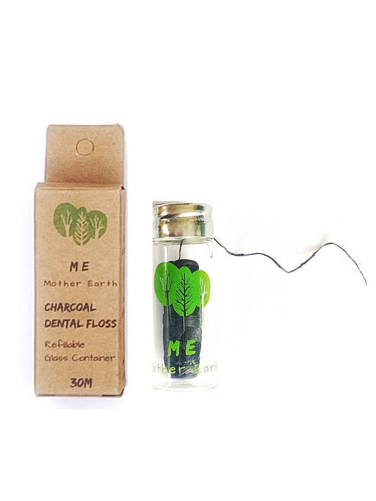Bamboo Dental Floss in Glass Container