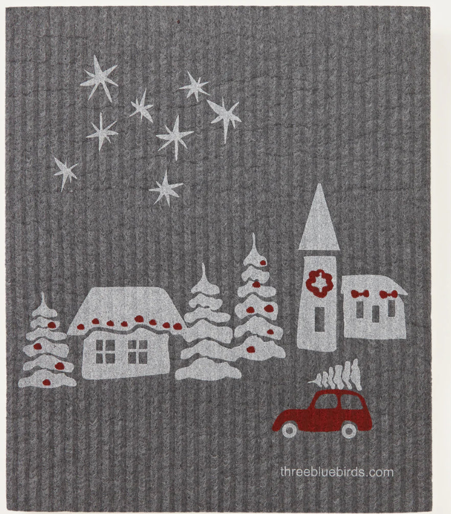Three Bluebirds Swedish Dishcloth