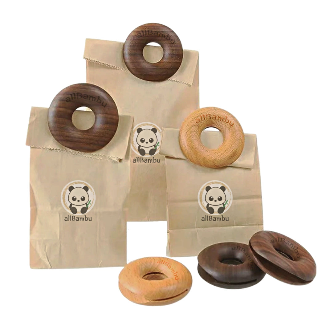 Donut Wooden Bag Clip