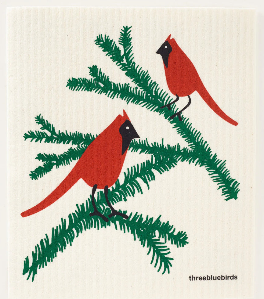 Three Bluebirds Swedish Dishcloth
